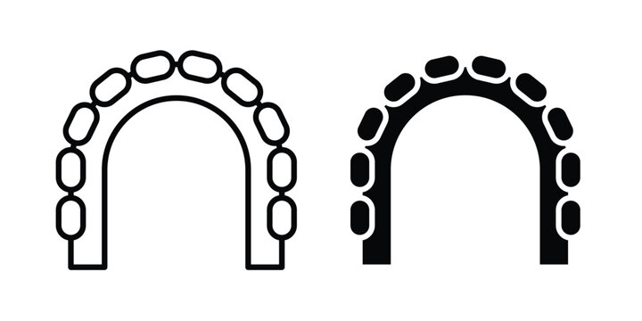 Maxilla icon. line and filled black pictograms.