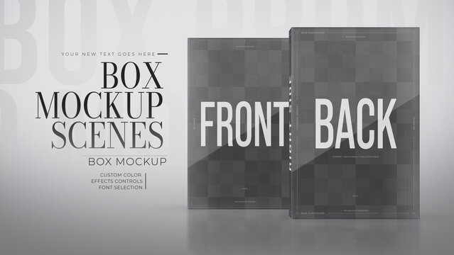 Box Panel Mockup Scenes