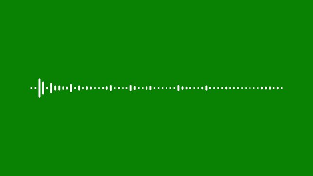A high-resolution animated spectrum visualizer that moves in sync with the beat,Dynamic Sound Spectrum with Digital Effects and Vibrant Motion on green background.4k animation