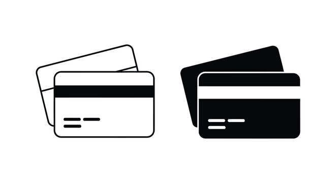 Black and white credit cards stack illustration