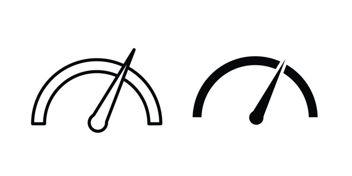 Performance icon. line and filled black pictograms.