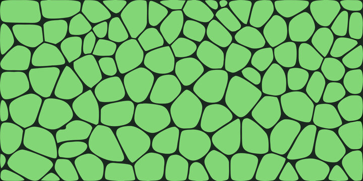 Irregular pebble pattern green and black vector illustration