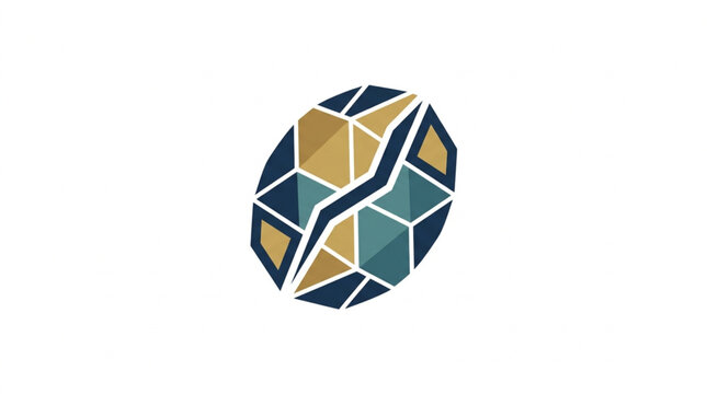 Abstract Geometric Coffee Bean Mosaic Design.
