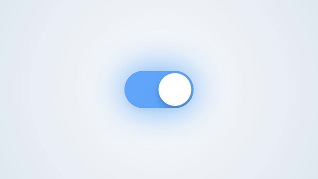 Toggle Switch Activation Interface, User Interaction, Minimalist Graphic Design, Digital Technology Concept, Close-Up View