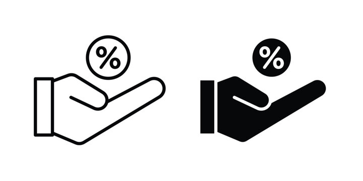 Special offer icon. line and filled black pictograms.