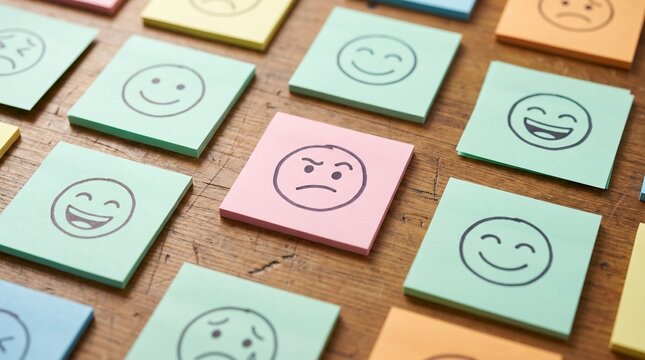 Workplace Wellbeing Assessment Featuring Positive and Negative Emotional Expression Symbols