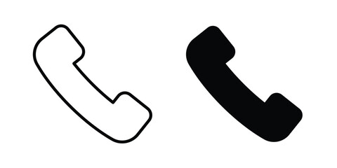 Fototapeta premium Telephone icon. line and filled black pictograms.