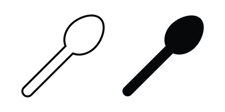 Teaspoon icon. line and filled black pictograms.