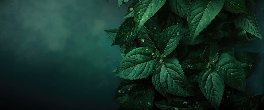 One of a kind wallpaper design with fragmented bugleweed leaves