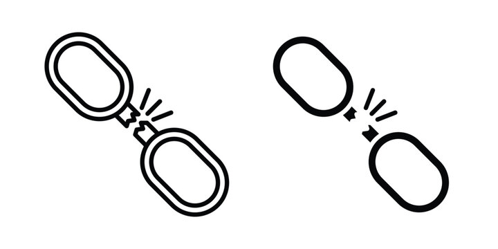 Weakness icon. line and filled black pictograms.