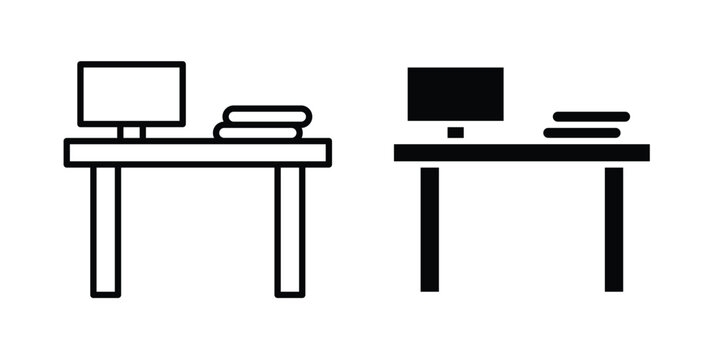 Workspace icon. line and filled black pictograms.