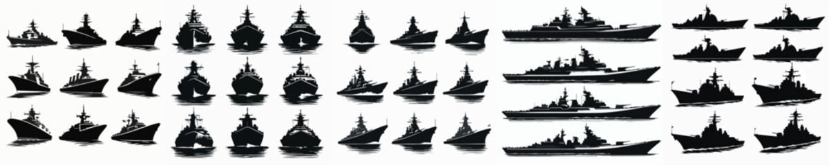 Vector set image silhouette of war ship © FirdianKrisna