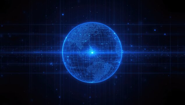 Innovative blue orb depicting futuristic network communication