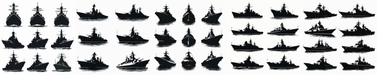 Vector set image silhouette of war ship © FirdianKrisna