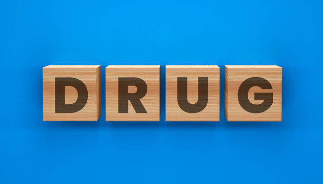 Drug spelled with blocks