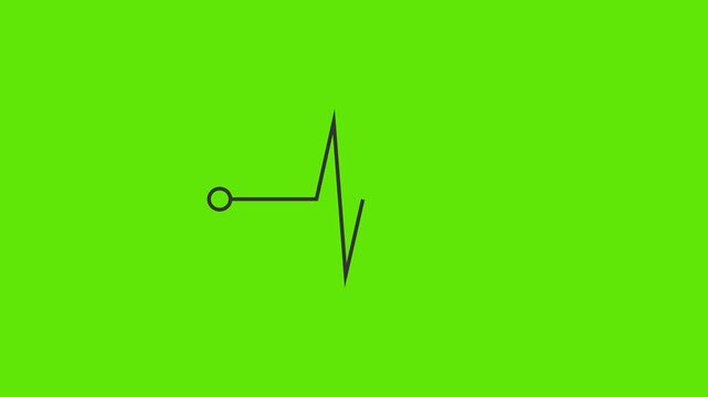 Modern heartbeat ECG animation icon with medical monitoring concept, clean outline style, and minimal motion graphics for healthcare and emergency themes.