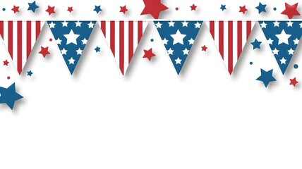 Fototapeta premium American patriotic bunting flags and stars for july 4th independence day celebration design