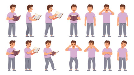 Obraz premium Collection of a Man in Various Poses and Actions.