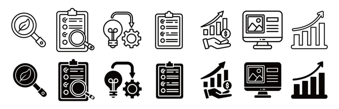 CRO icon set. design and optimization vector illustration concept