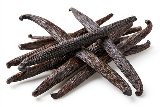 Vanilla Bean Pods isolated on white background