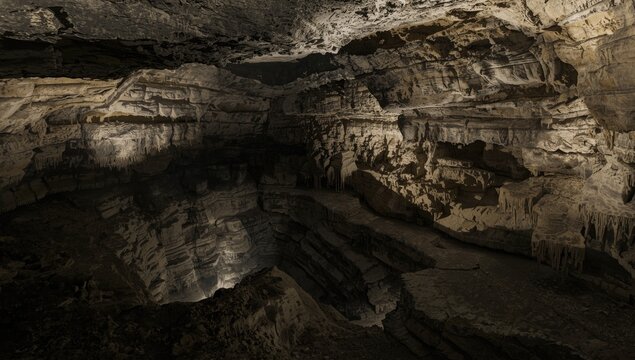 Underground pit formation within limestone bedrock
