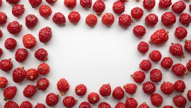 Food safety and preservation of dry red jujube fruits shown on white background