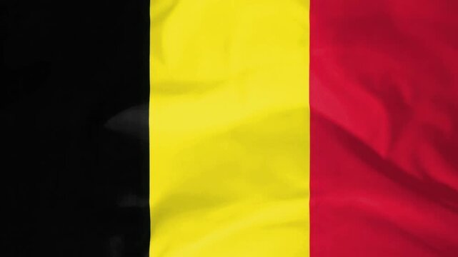 Waving flag of belgium texture animation seamless loop 4k background video