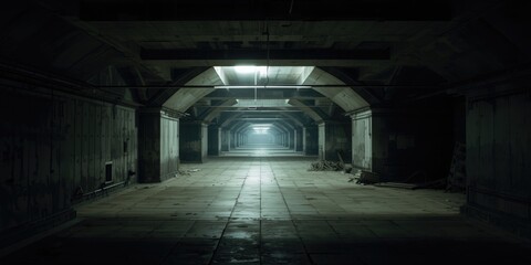 Obraz premium Unoccupied Cold War military bunkers beneath the surface
