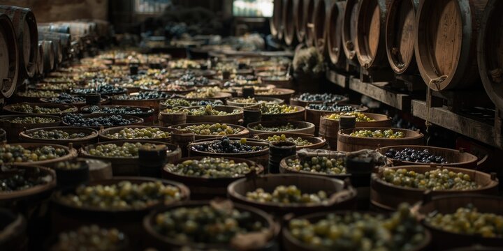 Heritage wine production using traditional foot trampling in wooden containers