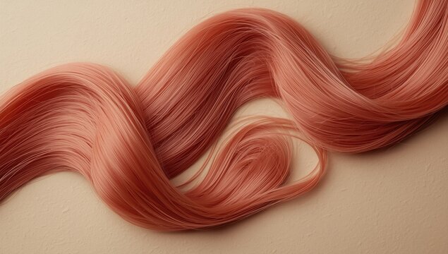 One piece vibrant claret synthetic hair extension with flowing waves and soft texture on neutral base