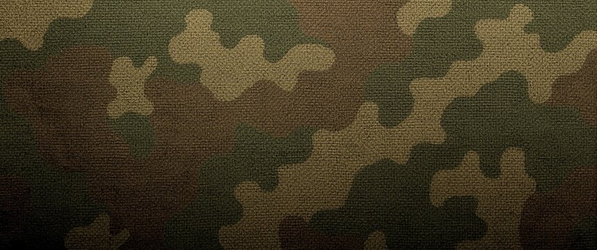 Military style textured fabric featuring pixelated camouflage design