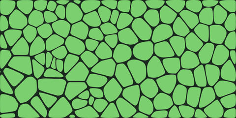 Obraz premium Irregular pebble pattern light green vector illustration with dark outlines
