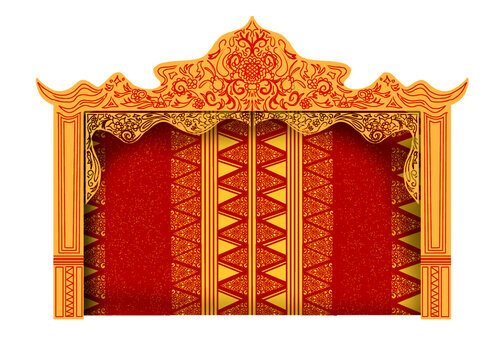 Palembang Darusalam Traditional Wedding Backdrop 