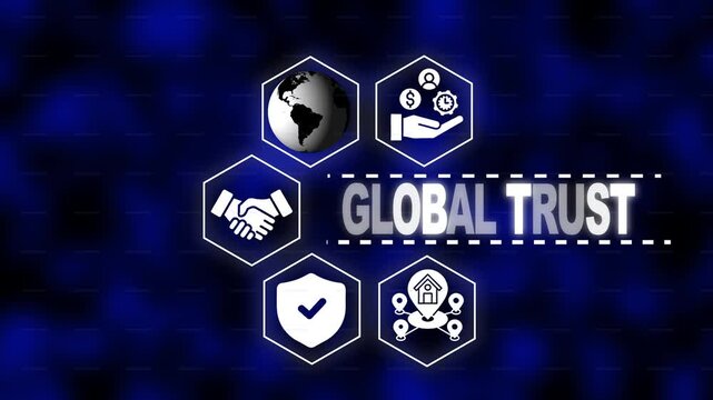 Global trust business concept with digital and network connectivity