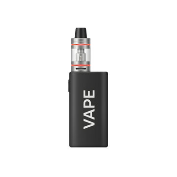 Realistic electronic cigarette vape device isolated on transparent background