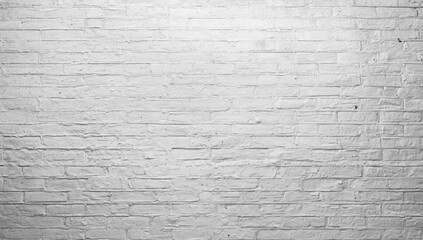 Fototapeta premium Rough white brick wall backdrop offering extensive copy space and high key illumination