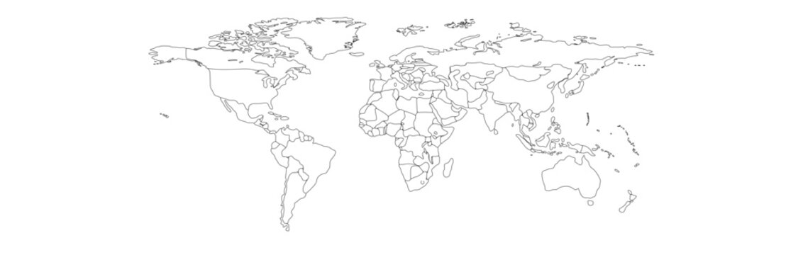 Modern outlined worldmap for long 03 illustration image graphic for design projects presentations digital media marketing visuals professional commerc