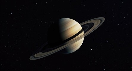 Obraz premium Saturn planet floating in deep space with starry background