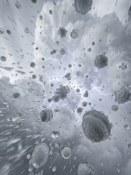  Inside cumulonimbus storm cloud hail formation updraft ice crystals meteorology science fine art dramatic