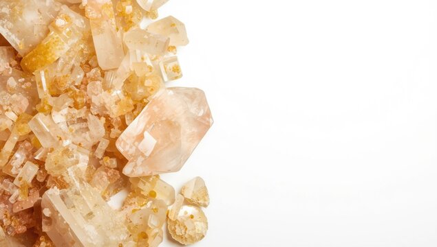 Vibrant natural smithsonite crystals presented on neutral white background for display