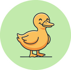 Fototapeta premium Cute Yellow Rubber Duck Floating on Water Vector Illustration