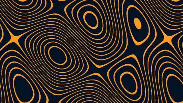 Abstract orange and black wavy line pattern background