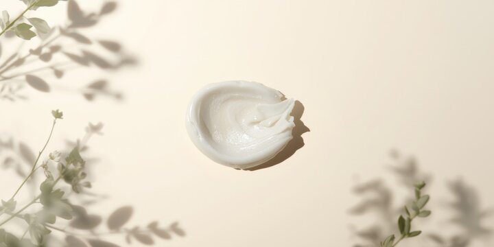 White cosmetic balm texture isolated showing smooth creamy consistency