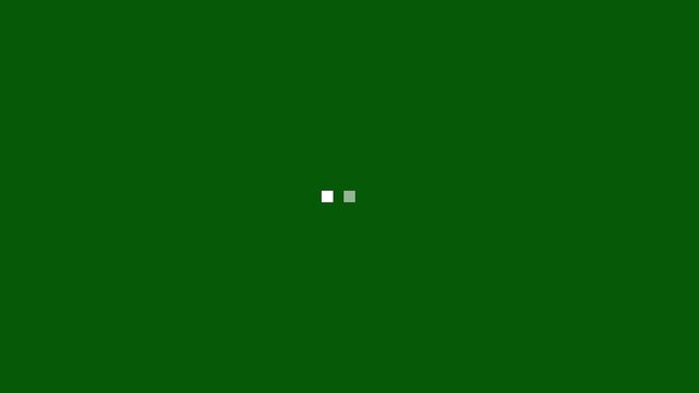 Animated 3 dots blinking indicator. Ellipsis. 4K video footage with alpha channel transparency. Website pre loader on black background