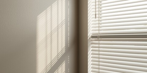 Fototapeta premium Interior corner wall and window illustration with blinds for kitchen or bathroom mockup