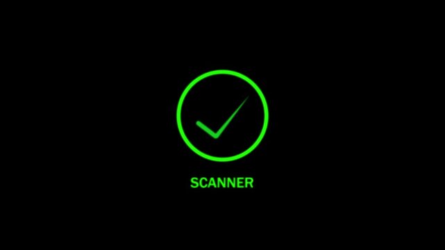 Futuristic Neon Scanner Interface Loading Animation Green Circular Progress Bar Technology Concept futuristic scanner