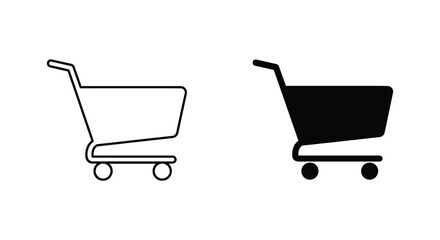 Shopping cart icon outline and filled style © MOHAMMAD ALI