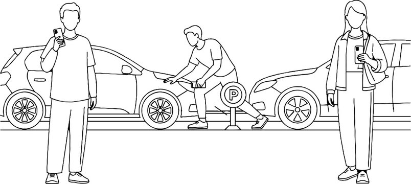 Roadside Assistance Team Helping Driver With Flat Tire.