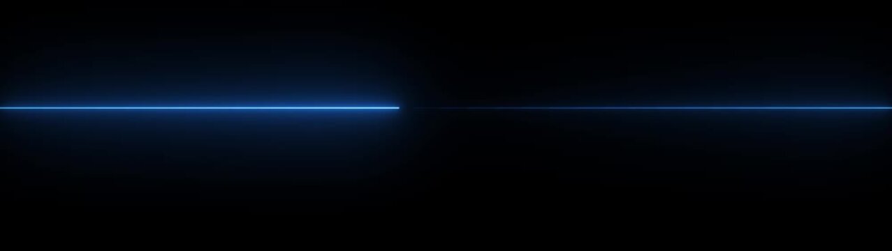 Futuristic Abstract Blue Neon Glowing Laser Lines widescreen Transition &ndash; Shiny Saber Animation Moving Left to Right in ultrawide and Motion graphics of neon line ... See More