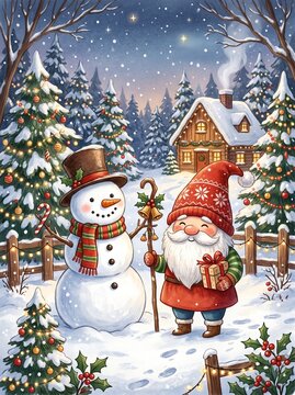 christmas gnome, christmas gnomes, funny gnome, cute gnome, holiday gnome, winter gnome, gnome illustration, christmas character, festive gnome, santa gnome, tomte illustration, nisse christmas, chris